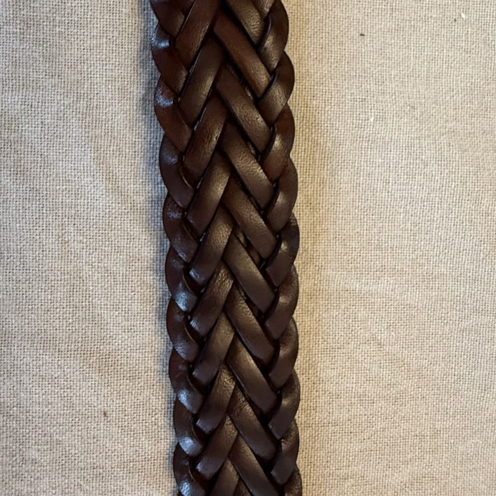 Coach Braided Brown Leather Belt with Gold Buckle Unisex Size Small. NWOT - Picture 2 of 3